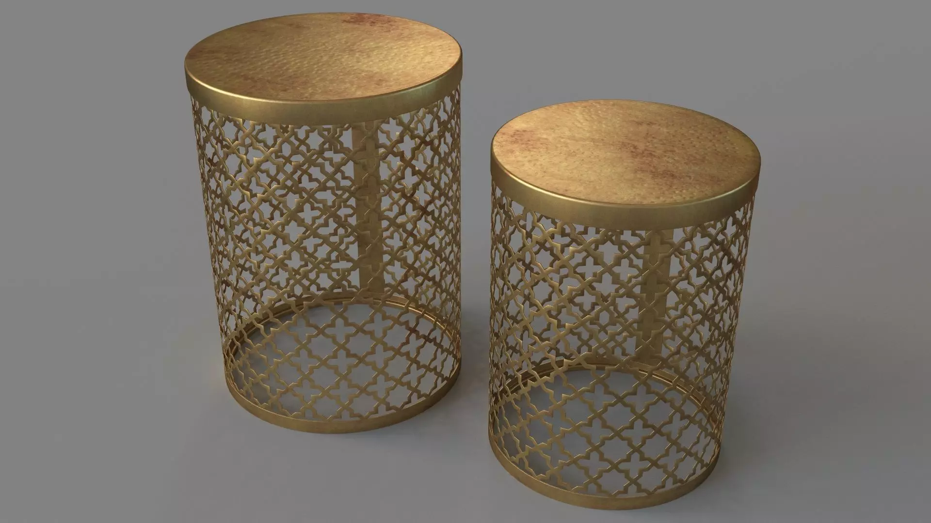 Serendipity Circle Gold Accent Tables 3D model_0