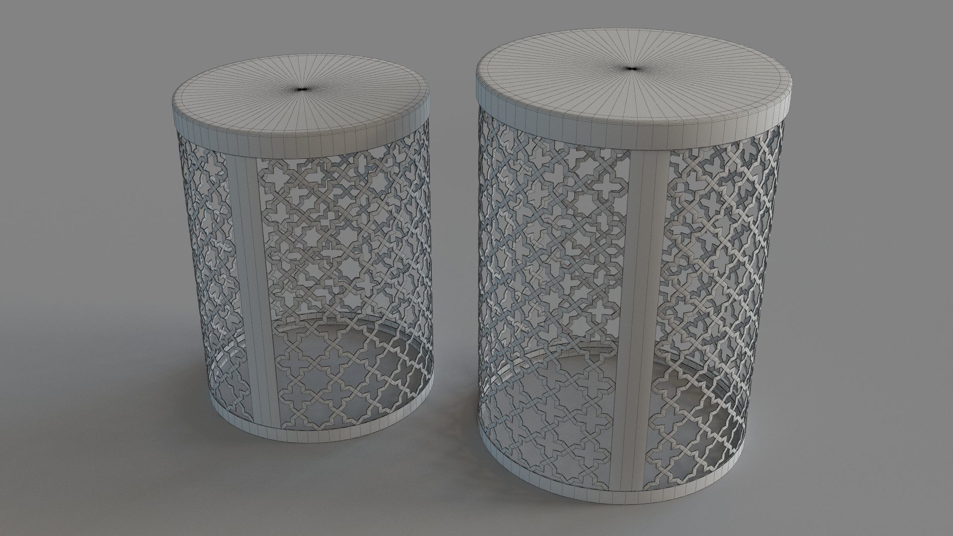 Serendipity Circle Gold Accent Tables 3D model_5