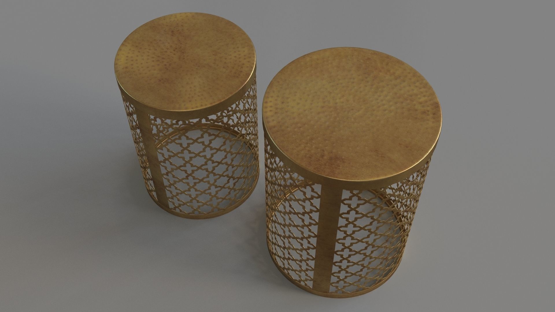 Serendipity Circle Gold Accent Tables 3D model_2