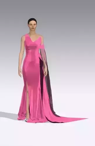 DRESS SILK SATIN SUGAR PINK 