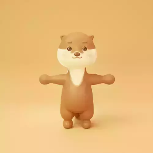 Cute Cartoon Animal - Sea Otter Character