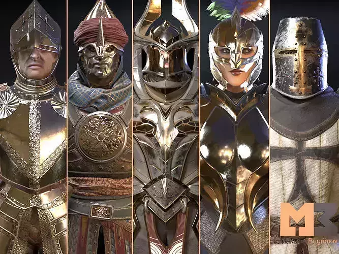 Knights Pack Low-poly 3D model