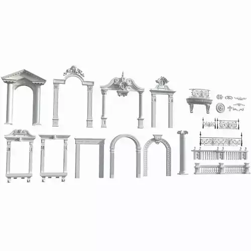 Door Window Decor set 3D model