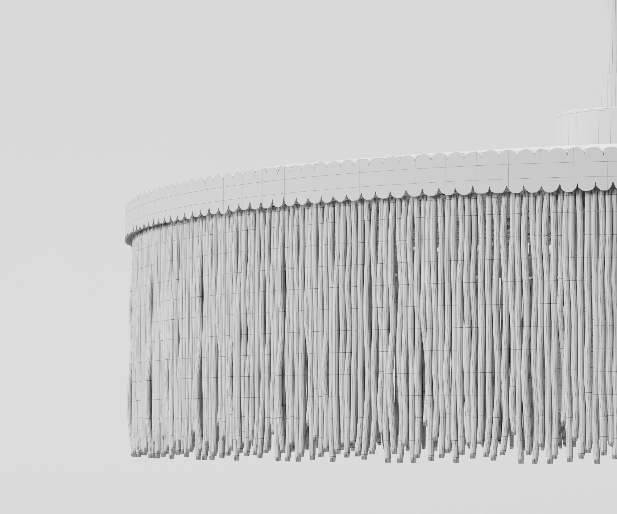 Fringed Parasol Pendant Light by Honore 3D model_5