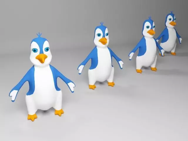 Child penguin Low-poly 3D model_0