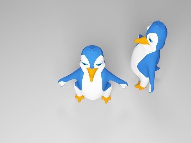 Child penguin Low-poly 3D model_3