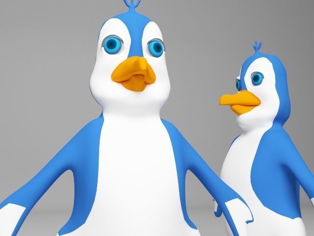 Child penguin Low-poly 3D model_2