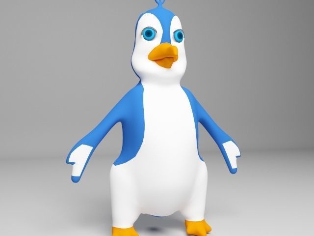 Child penguin Low-poly 3D model_4