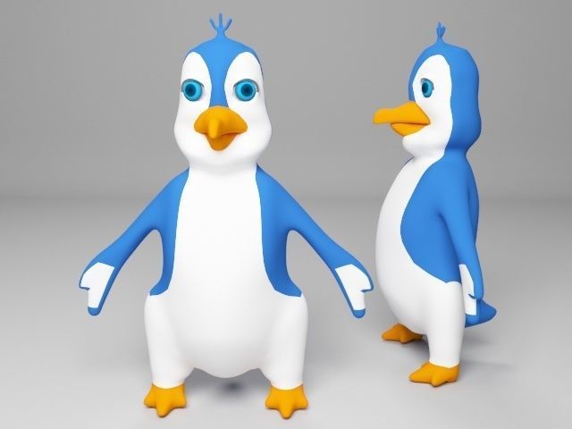 Child penguin Low-poly 3D model_1