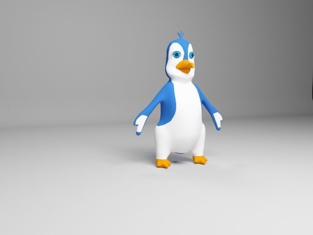 Child penguin Low-poly 3D model_6