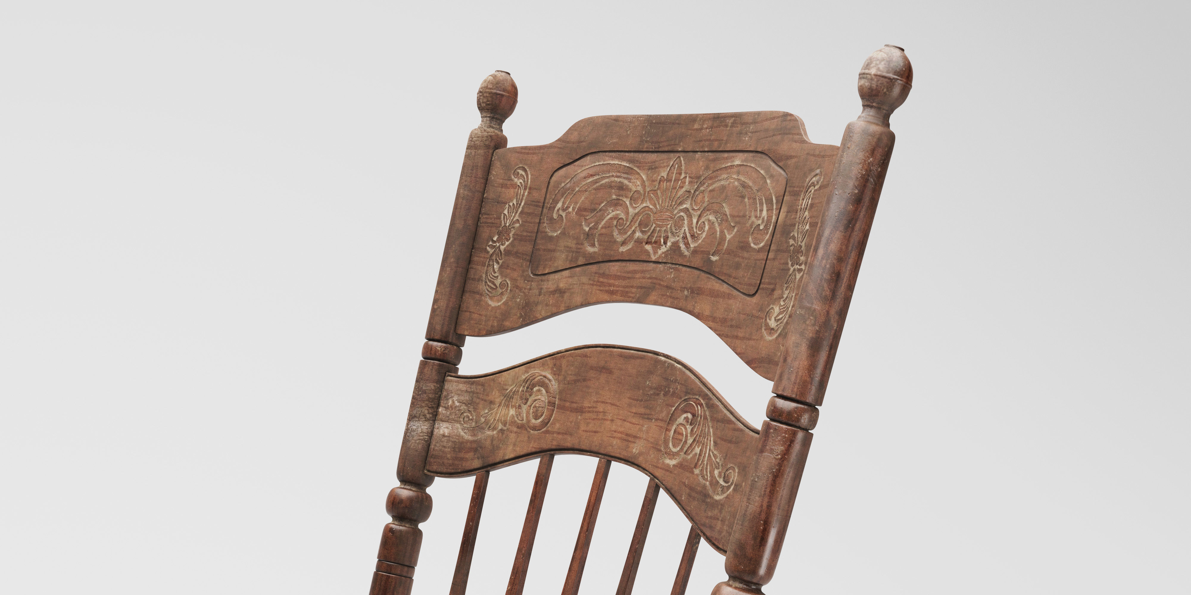 Old rocking chair 3D model_3