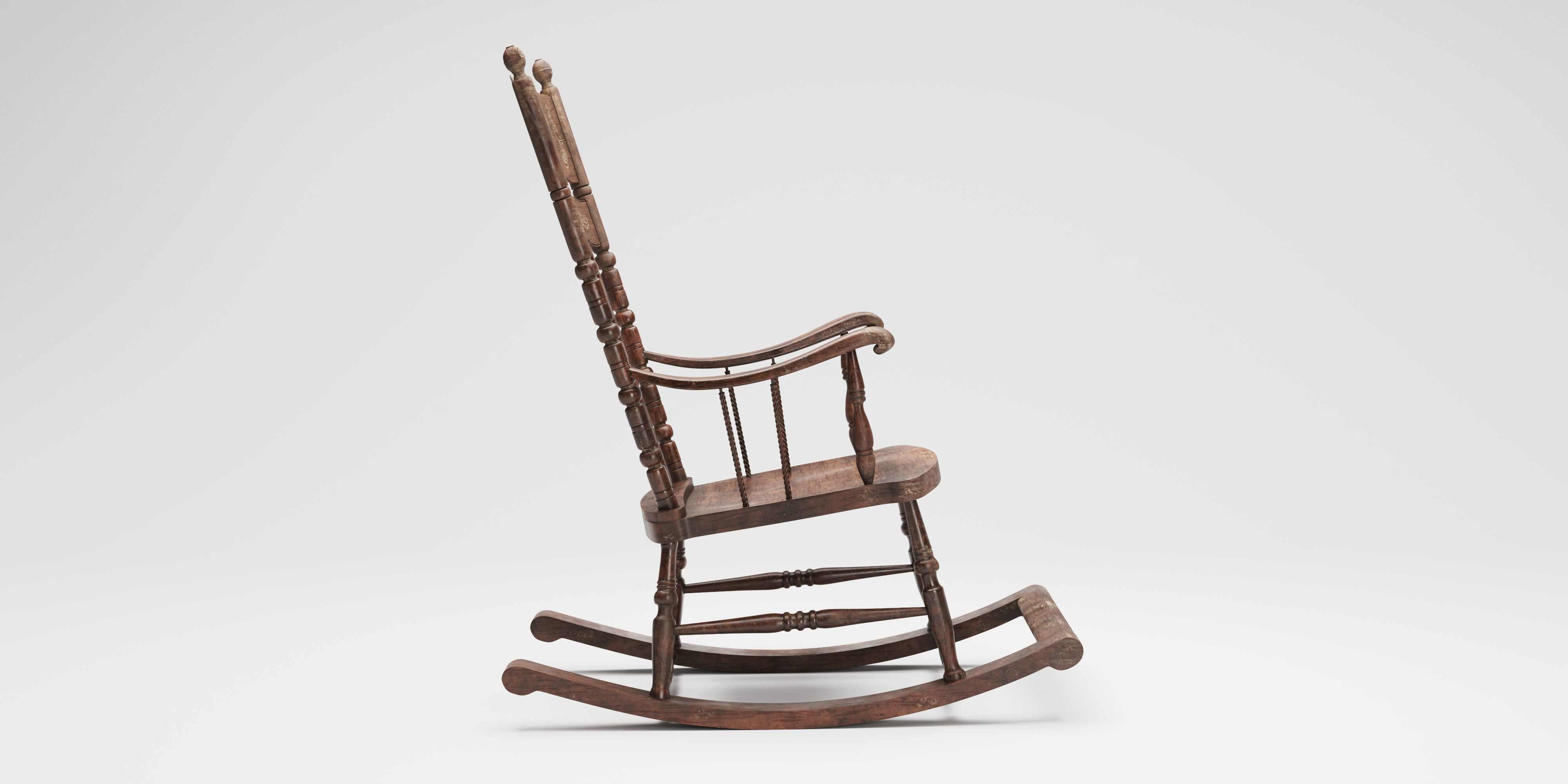Old rocking chair 3D model_1