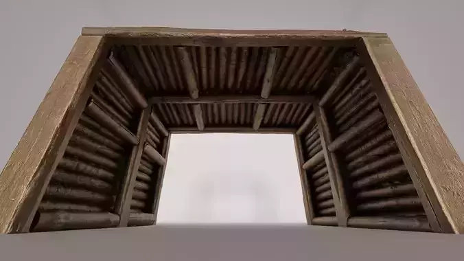 Mine Tunnel kit Low-poly 3D model Low-poly 3D model