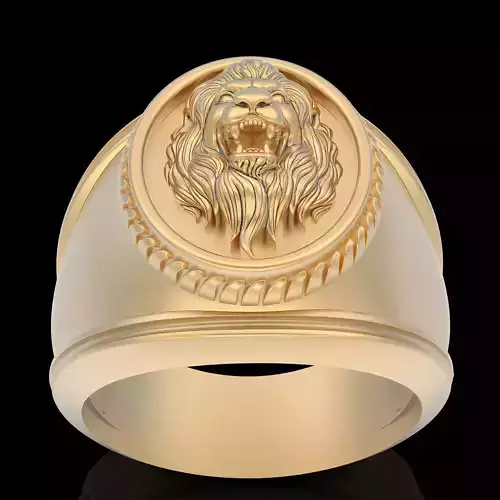 Lion ring silver gold  printable jewelry 3D model