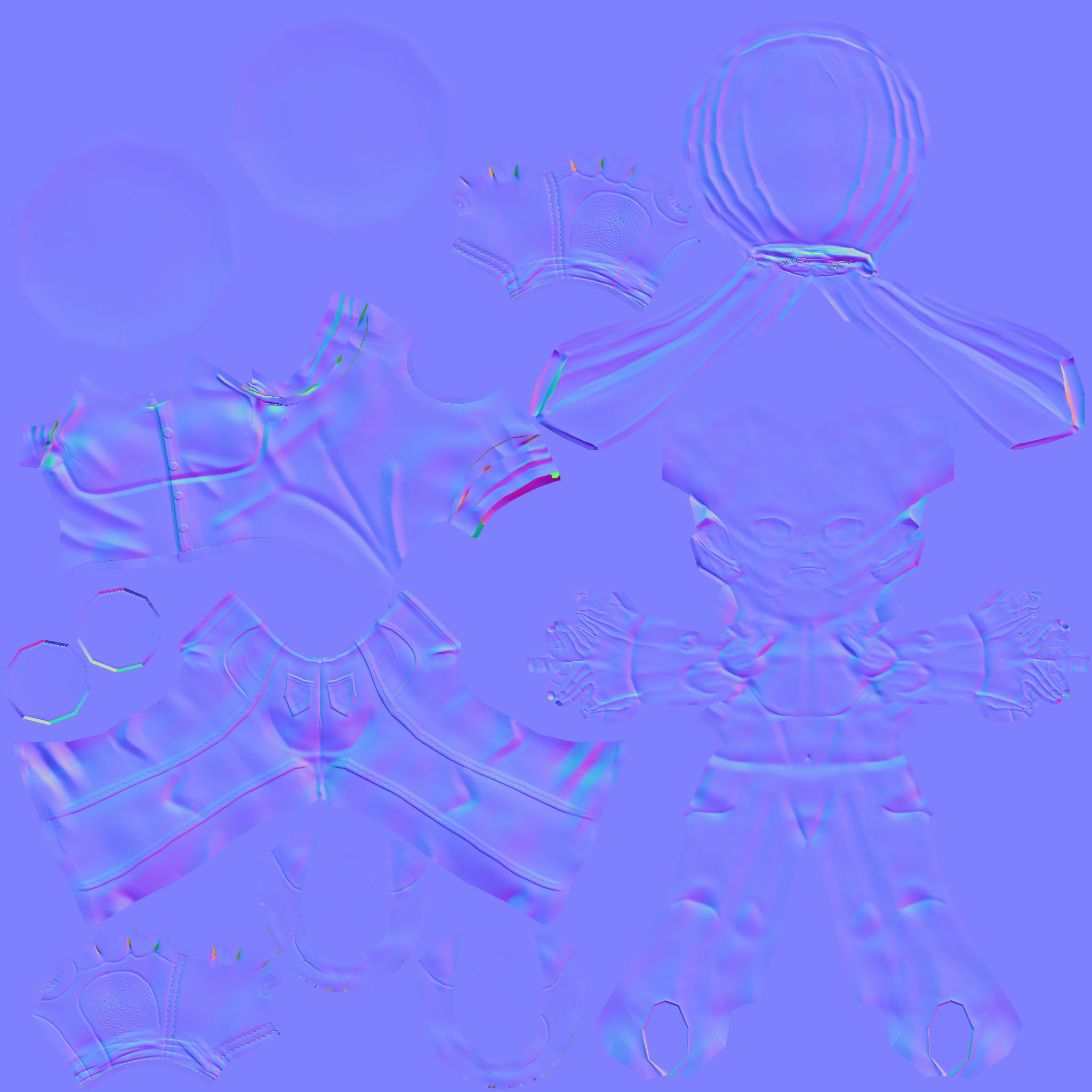 stylized anime boy half chibi character - Perfect to game engine Low-poly 3D model_12