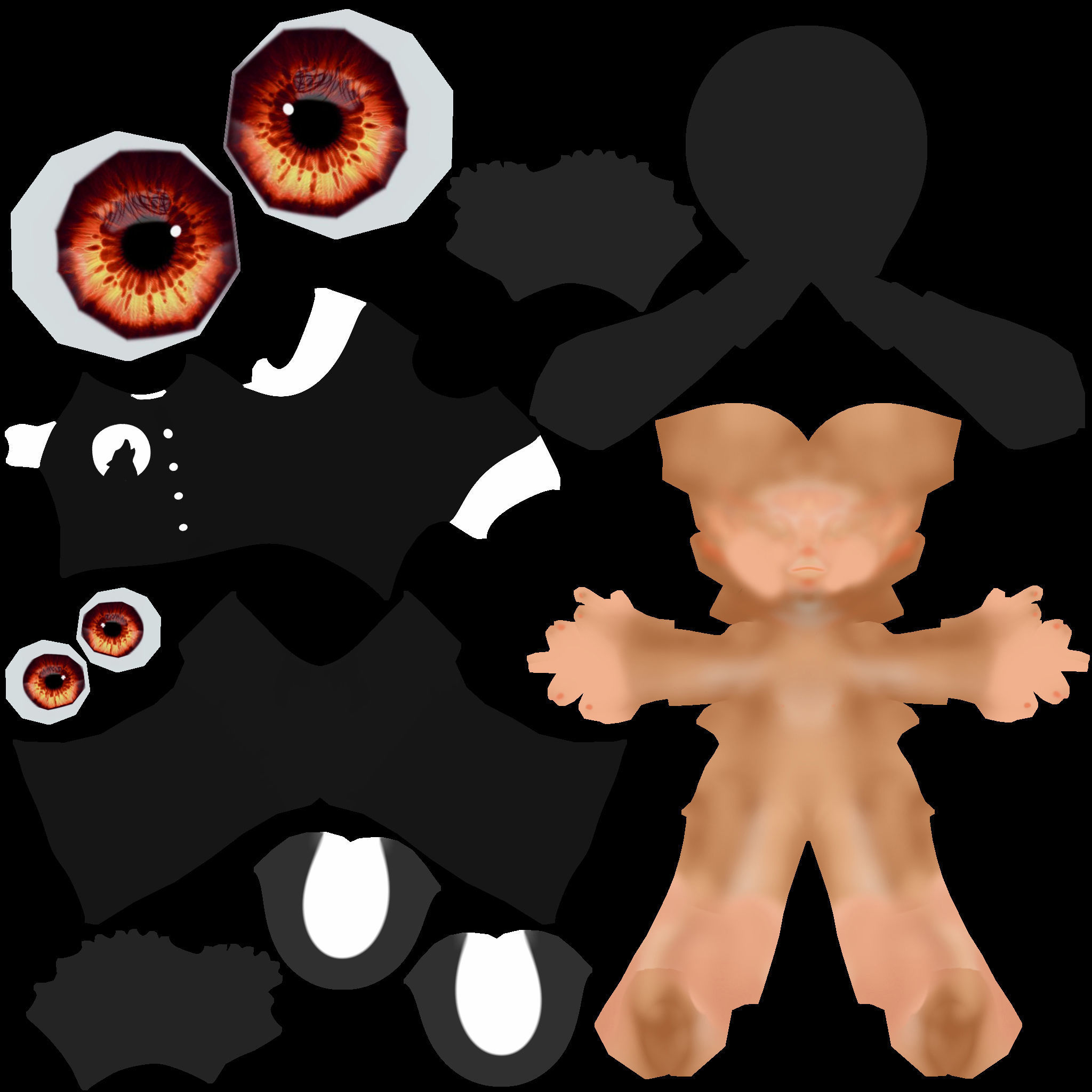 stylized anime boy half chibi character - Perfect to game engine Low-poly 3D model_11