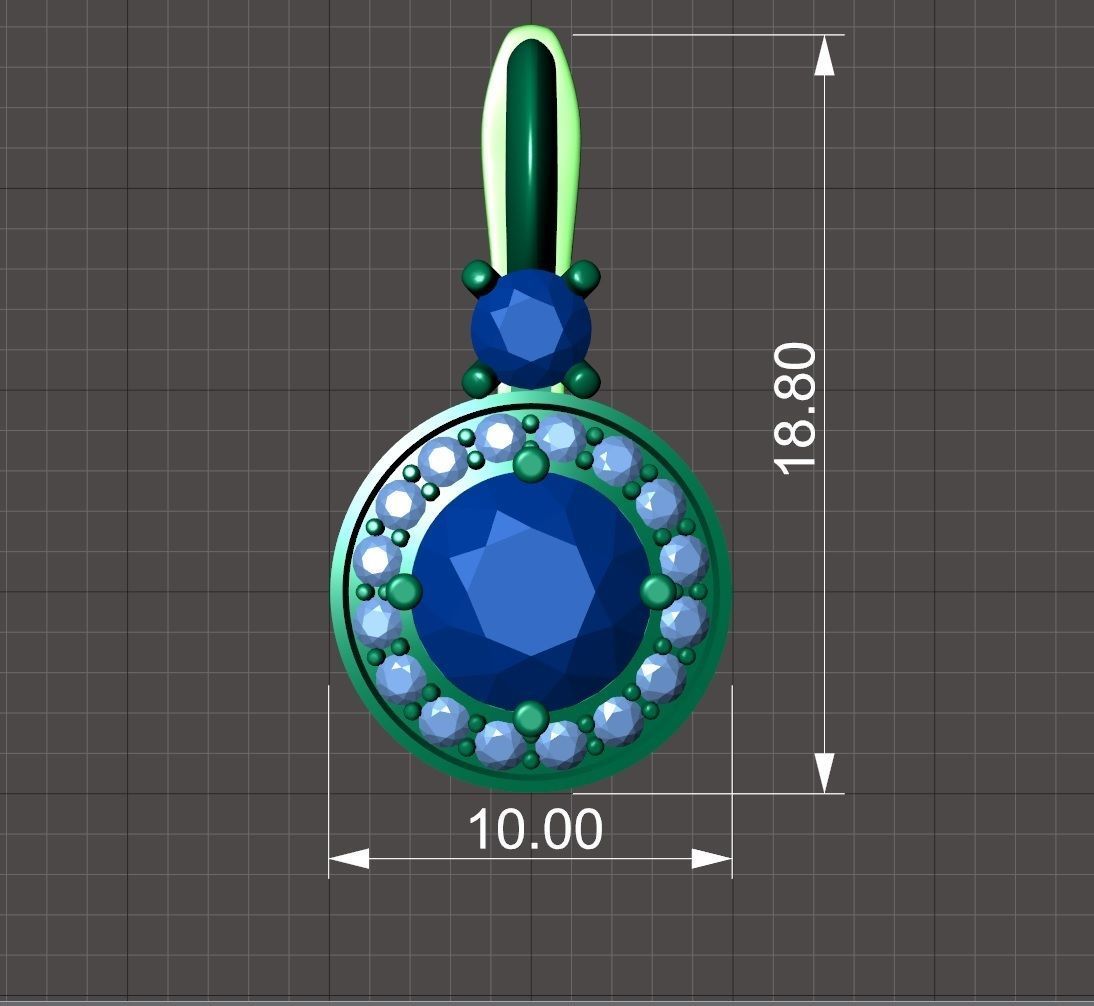 Earrings with diamonds 3D print model_7