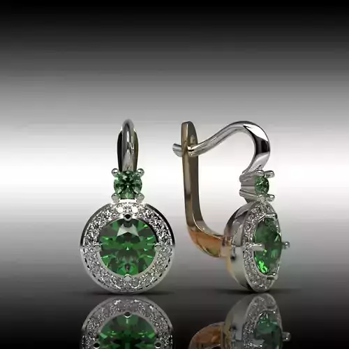 Earrings with diamonds 3D print model