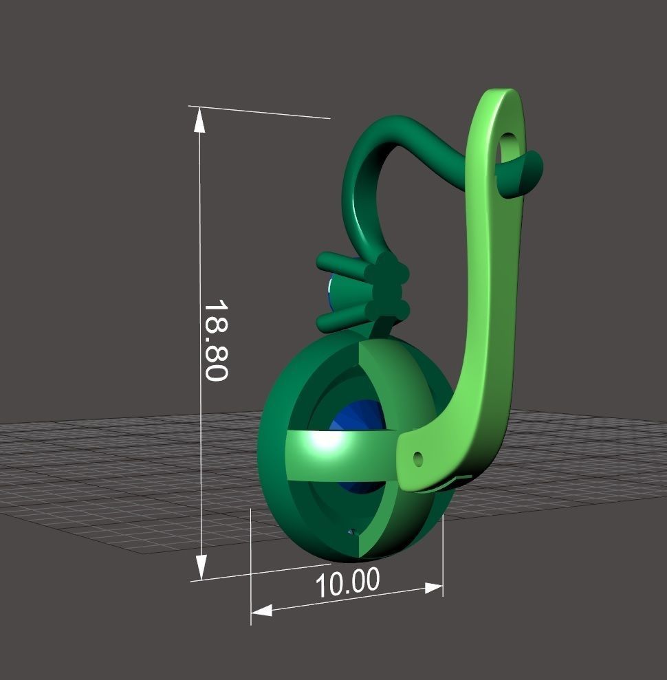 Earrings with diamonds 3D print model_9