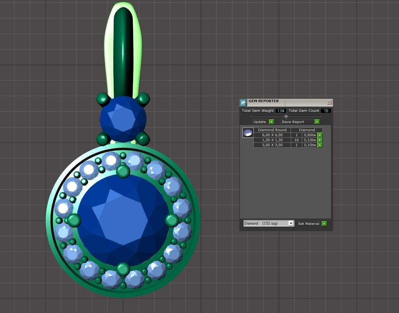 Earrings with diamonds 3D print model_6