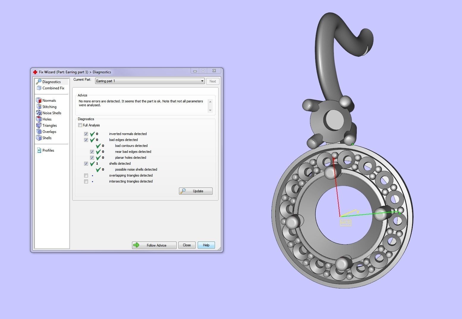 Earrings with diamonds 3D print model_3