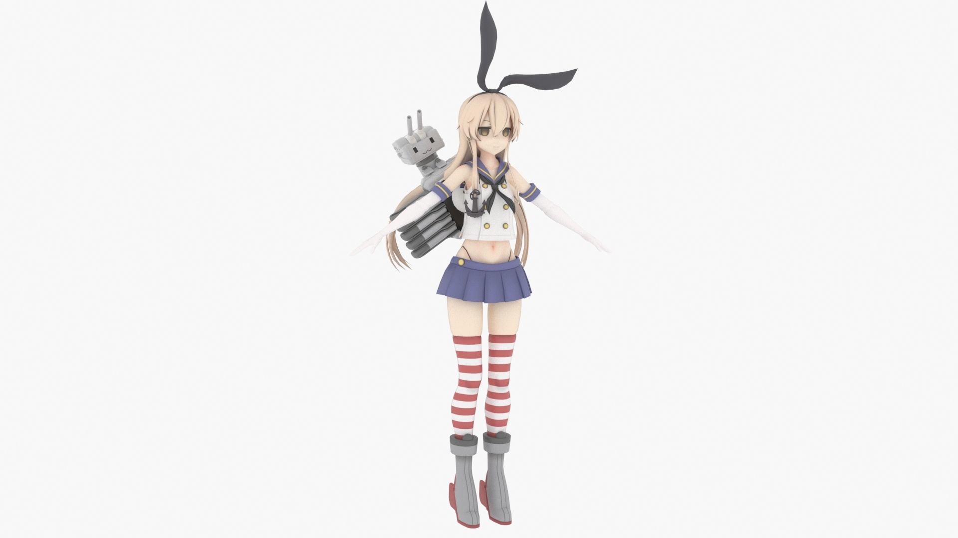 Shimakaze - Kantai Collection 3D model_10