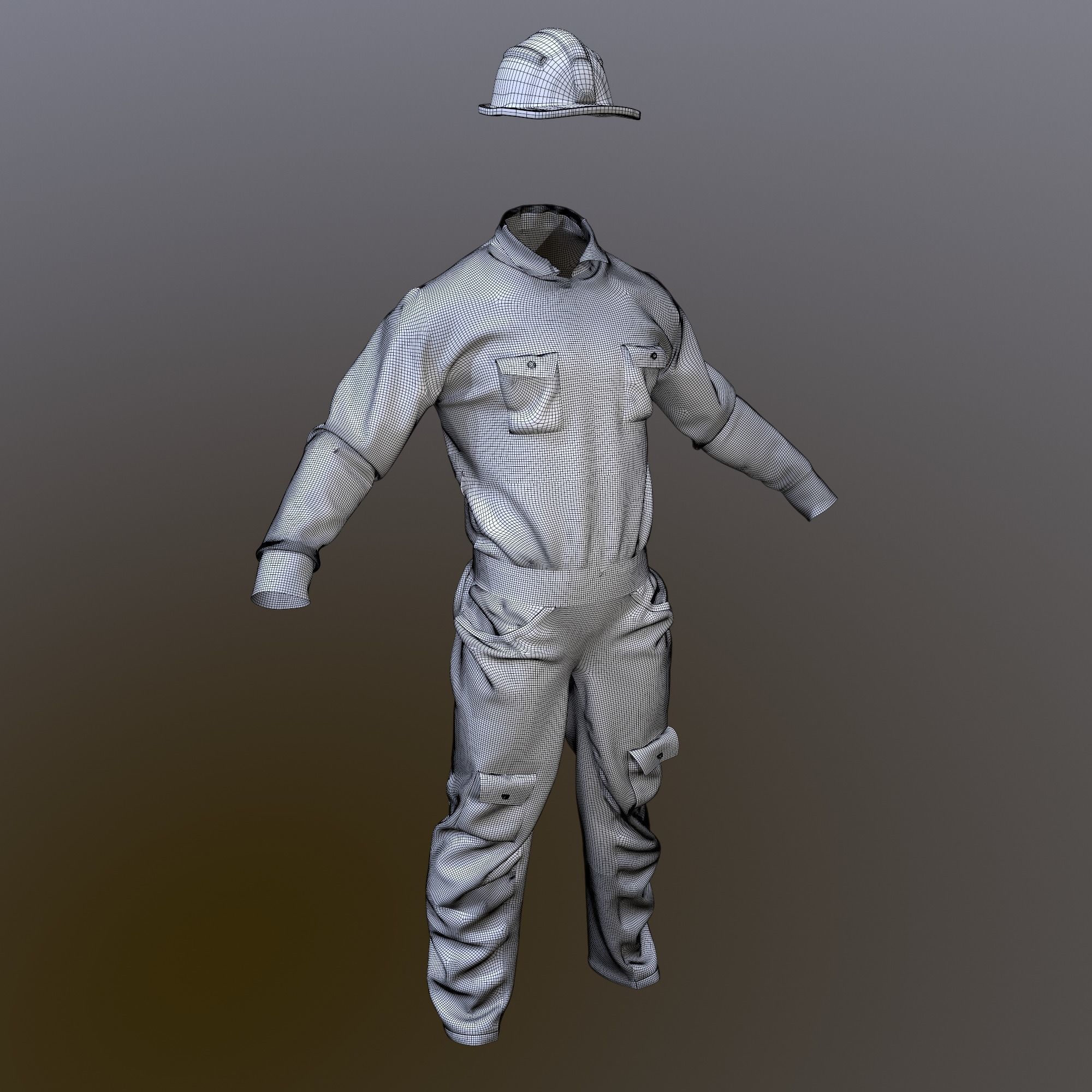 Worker Cloth 3D model_11