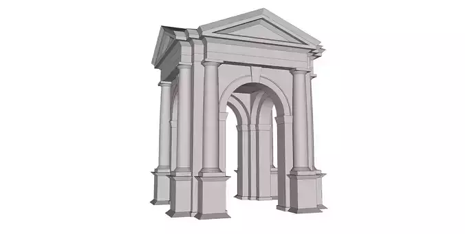 Tuscan order Arched portico in the mas with 34 column a pedestal Low-poly 3D model Tuscan order Arched portico in the mas with 34 column a pedestal Low-poly 3D model