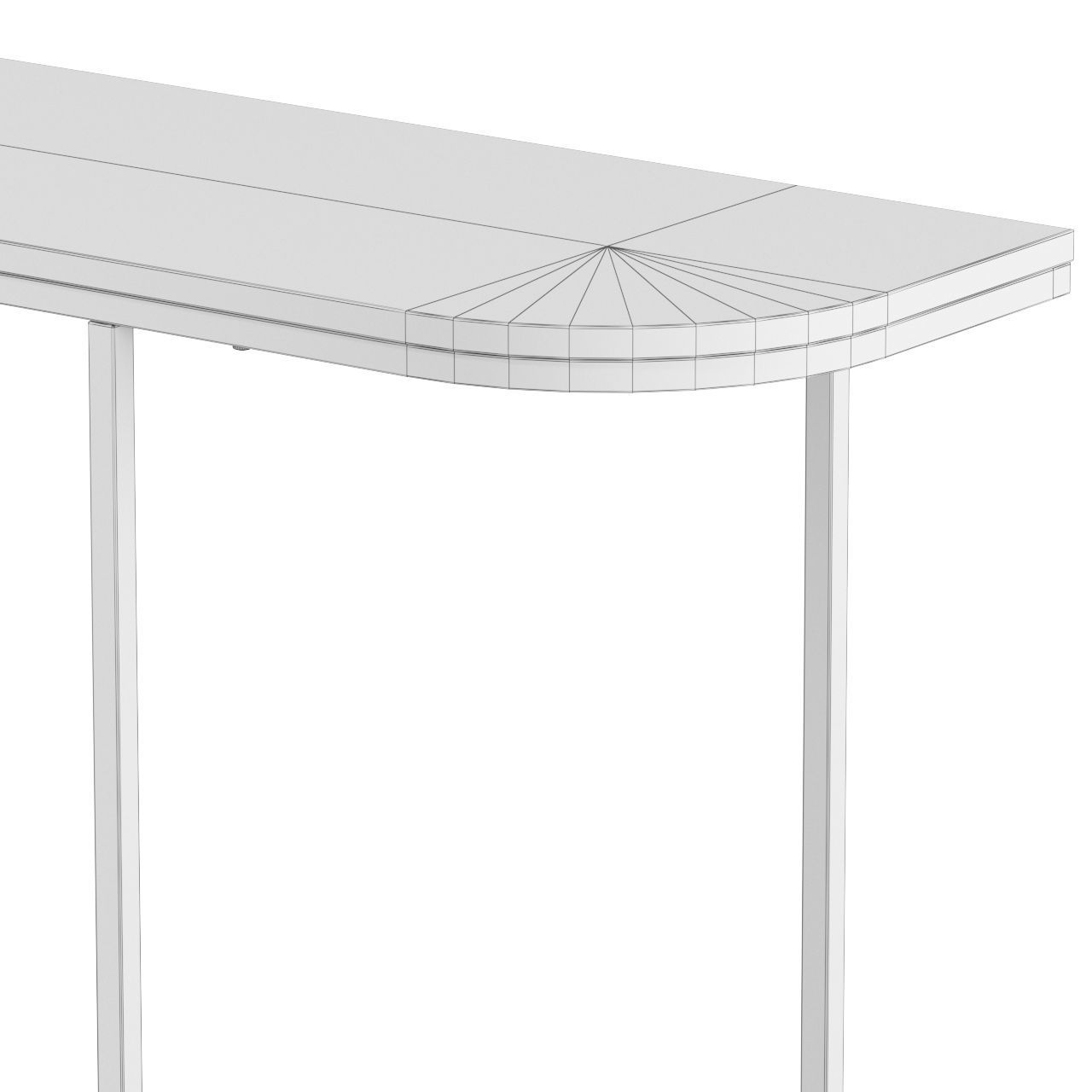 Curved Metal and Wood Entryway Accent 3D model_3