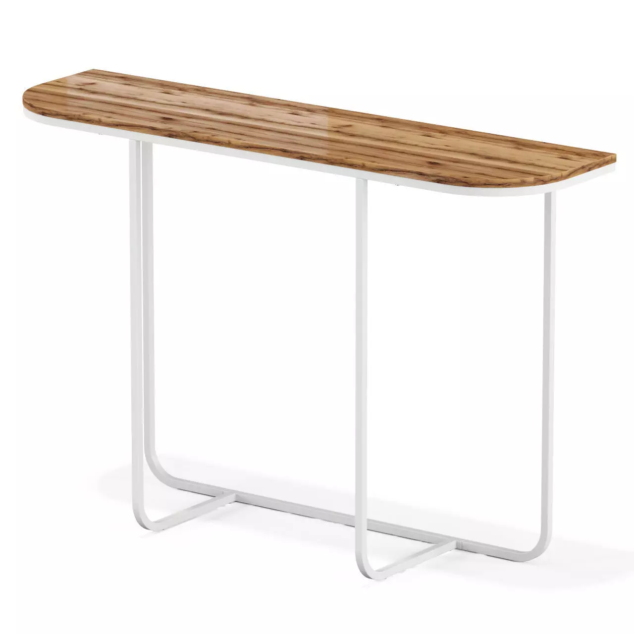 Curved Metal and Wood Entryway Accent 3D model_0