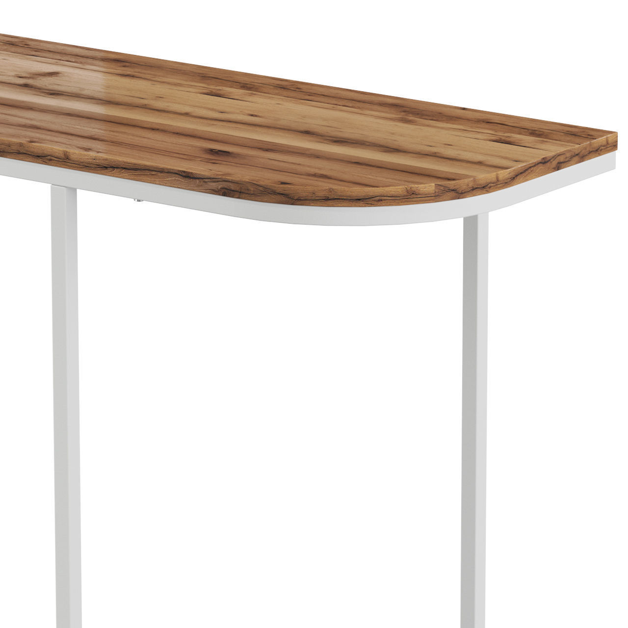 Curved Metal and Wood Entryway Accent 3D model_1