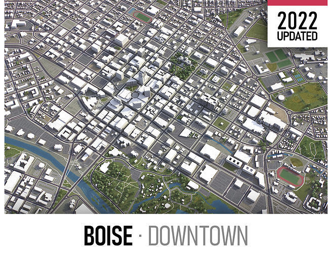 Boise Low-poly 3D model