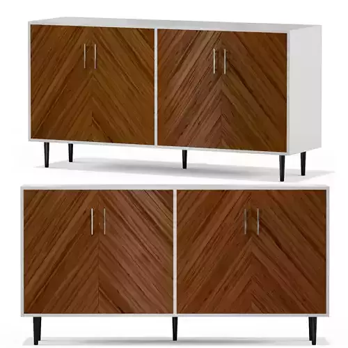 Caye Modern 4 Door Bookmatch Buffet