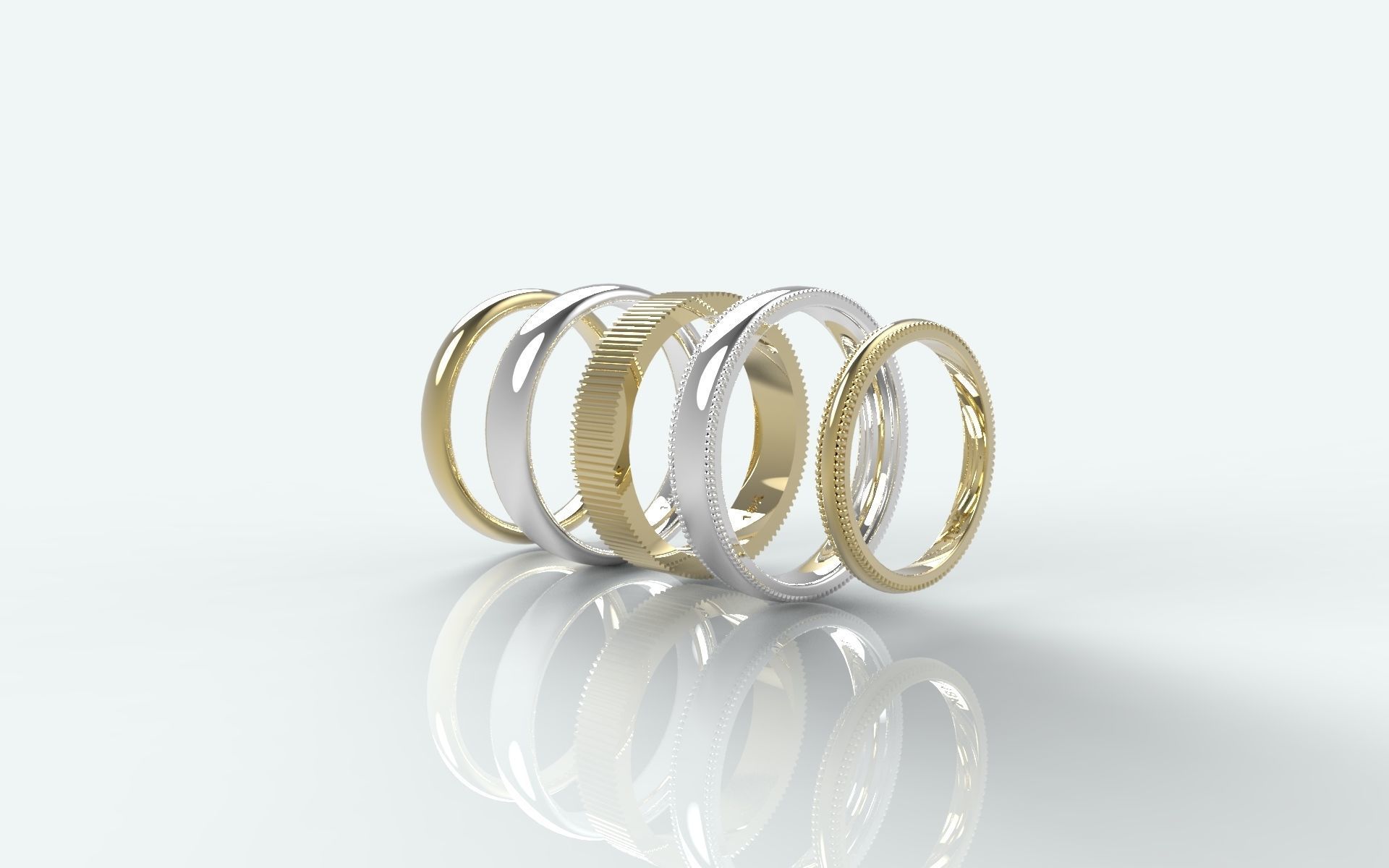 Striated band 3D print model_3