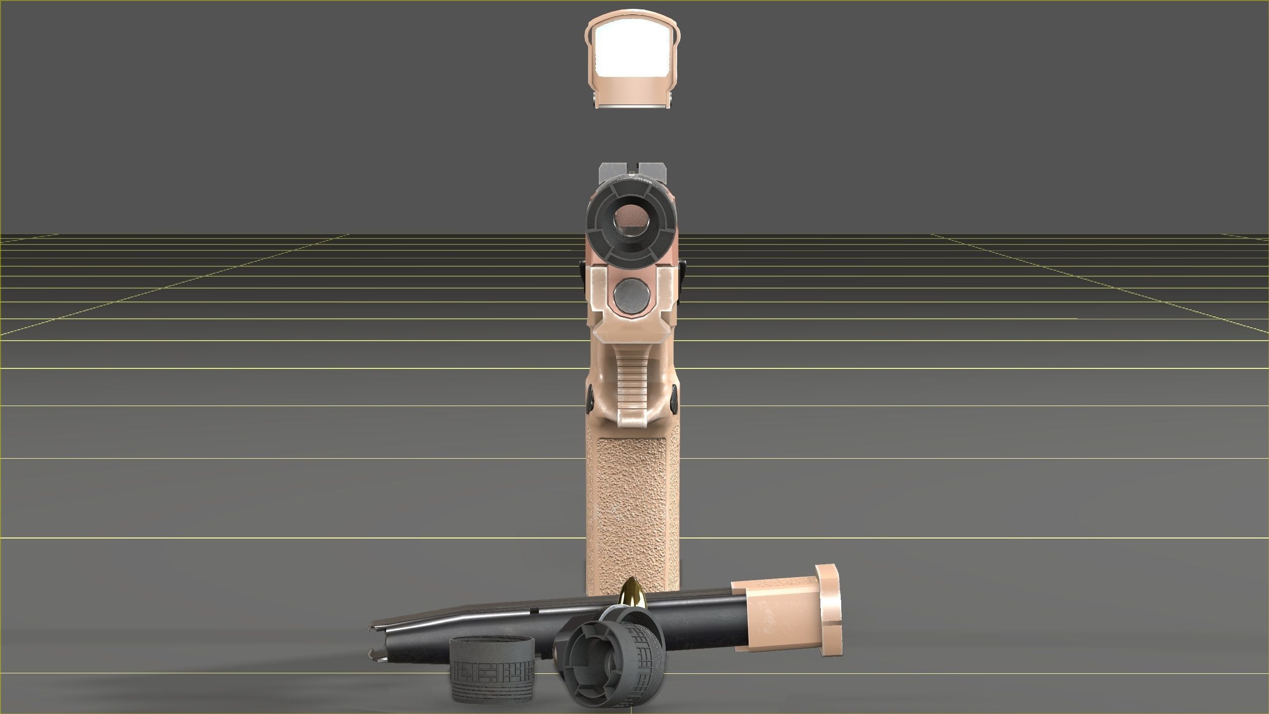 Sig Sauer M18 with MOD X Silencer Low-poly 3D model_18