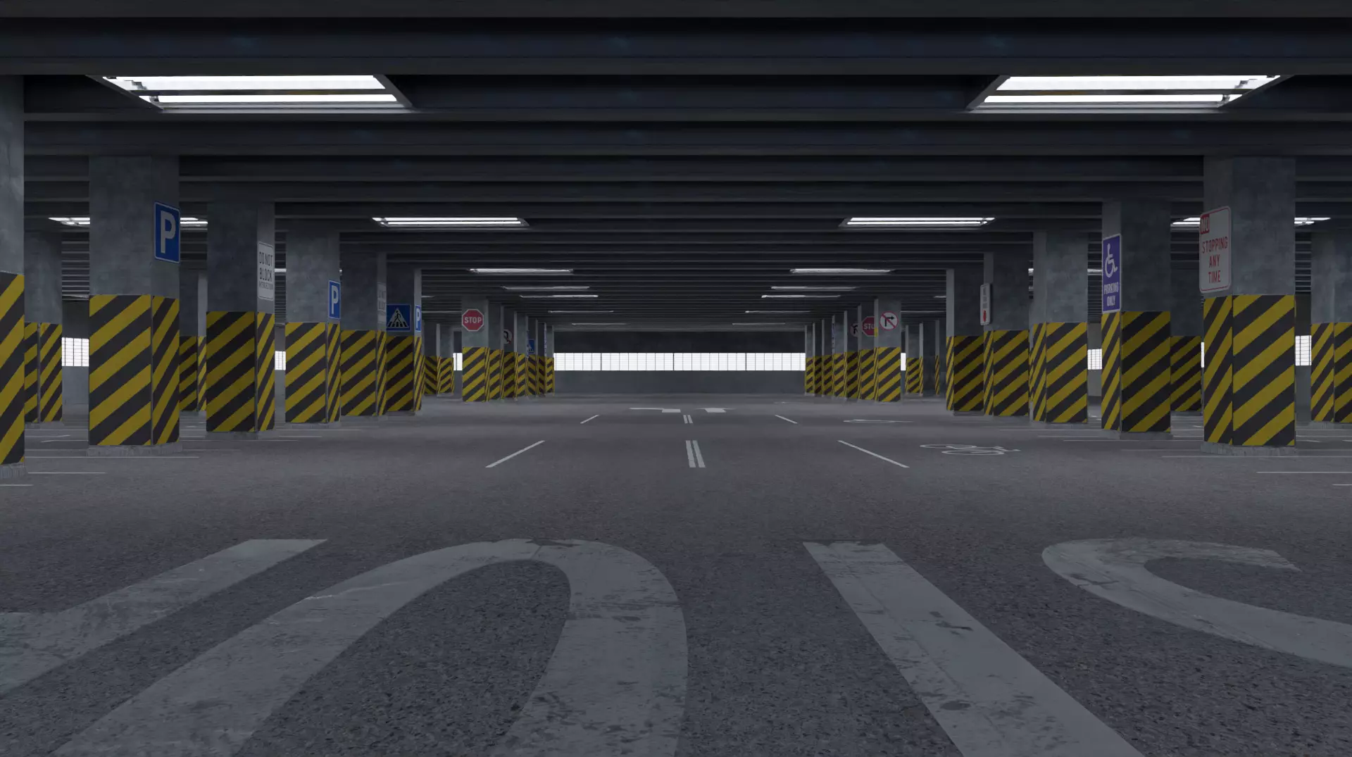 3D Highpoly Parking Lot Blend File 3D model_0