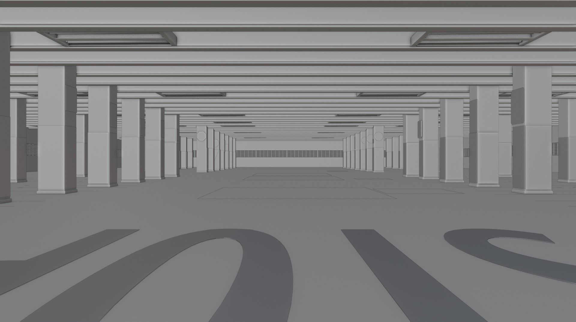 3D Highpoly Parking Lot Blend File 3D model_4