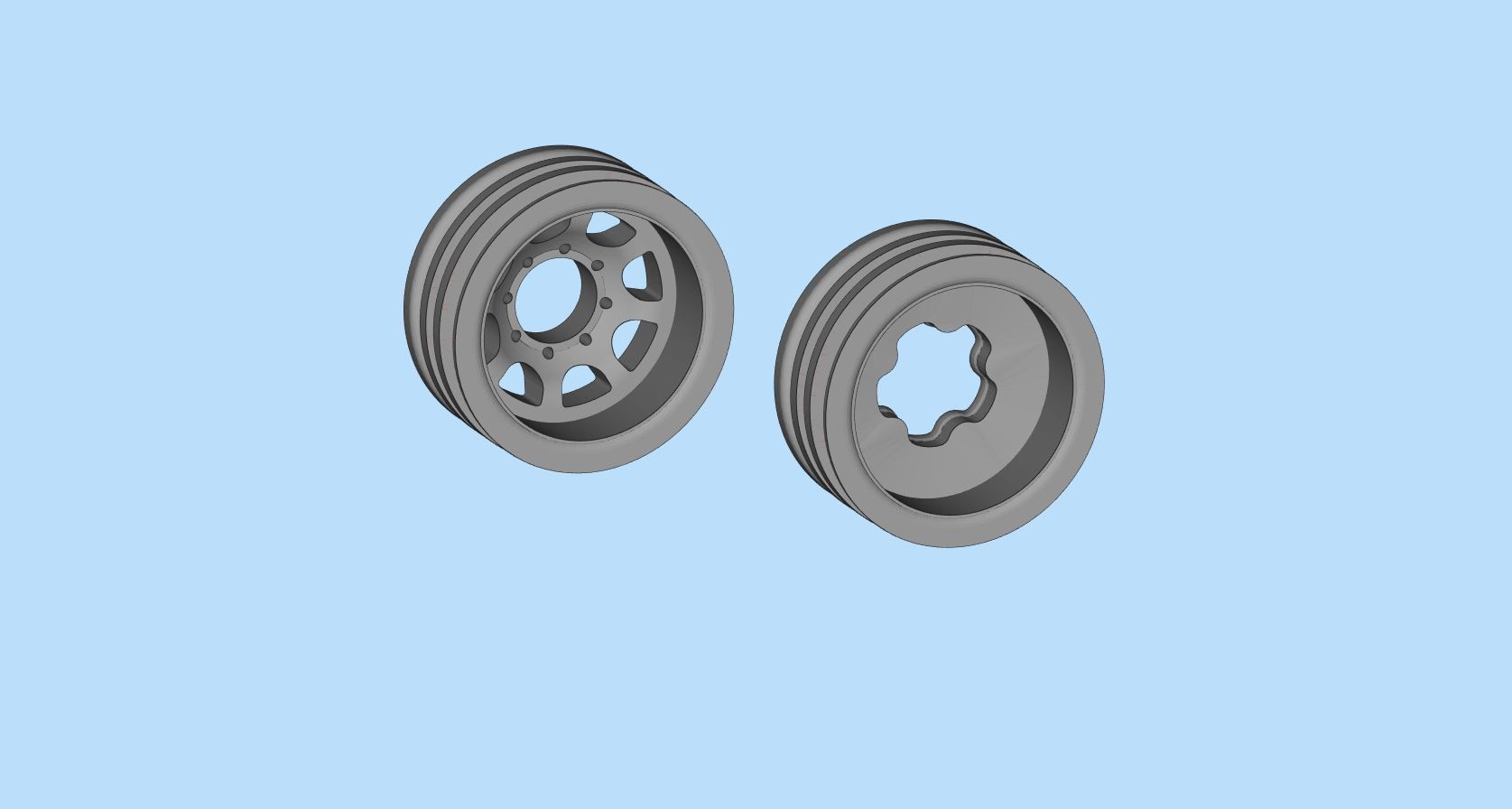 WWII German Kubel Wagen or Blitz Mold Rims Tires files 3D print model_7