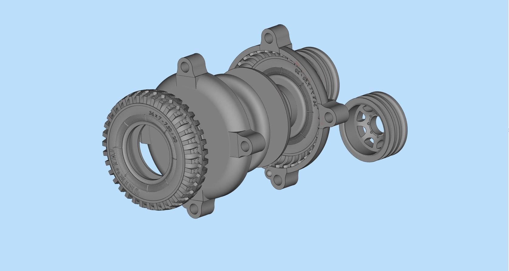 WWII German Kubel Wagen or Blitz Mold Rims Tires files 3D print model_18