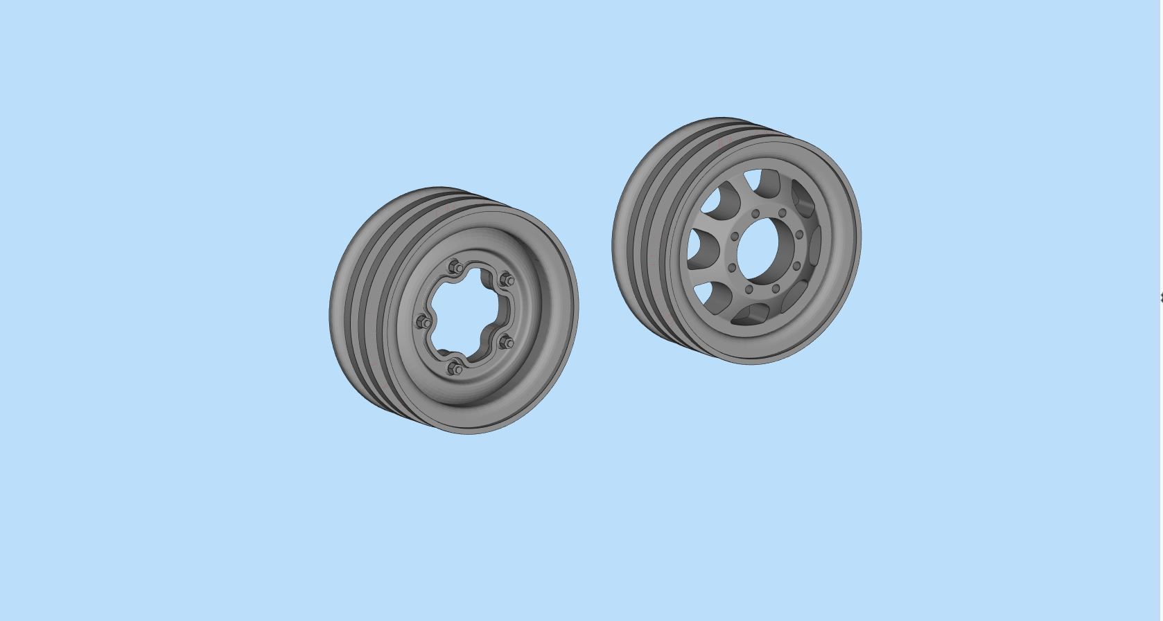 WWII German Kubel Wagen or Blitz Mold Rims Tires files 3D print model_5