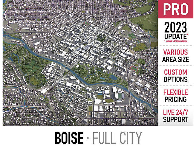Boise Low-poly 3D model