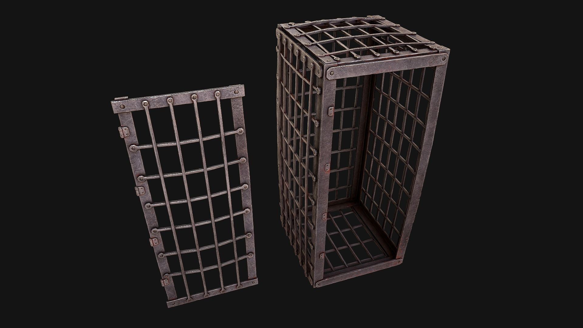 Medieval Prison Cells Low-poly 3D model_26
