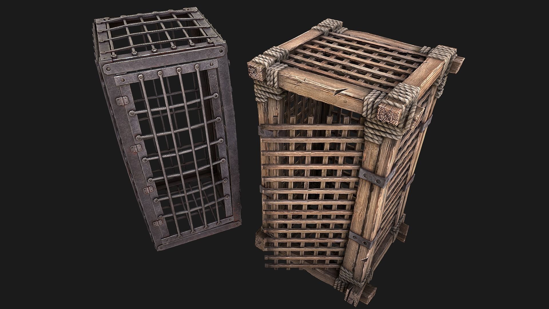 Medieval Prison Cells Low-poly 3D model_2