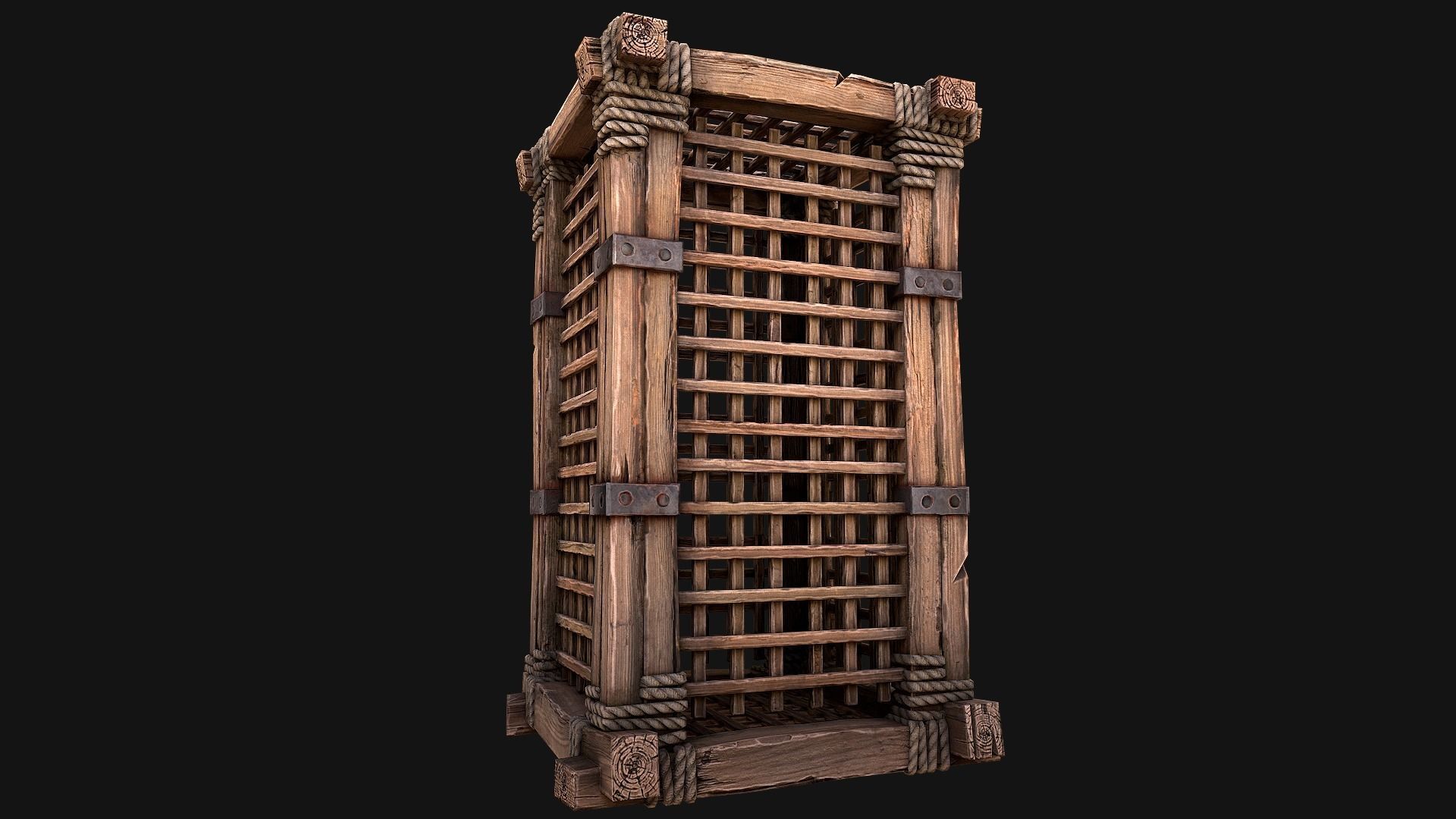 Medieval Prison Cells Low-poly 3D model_12