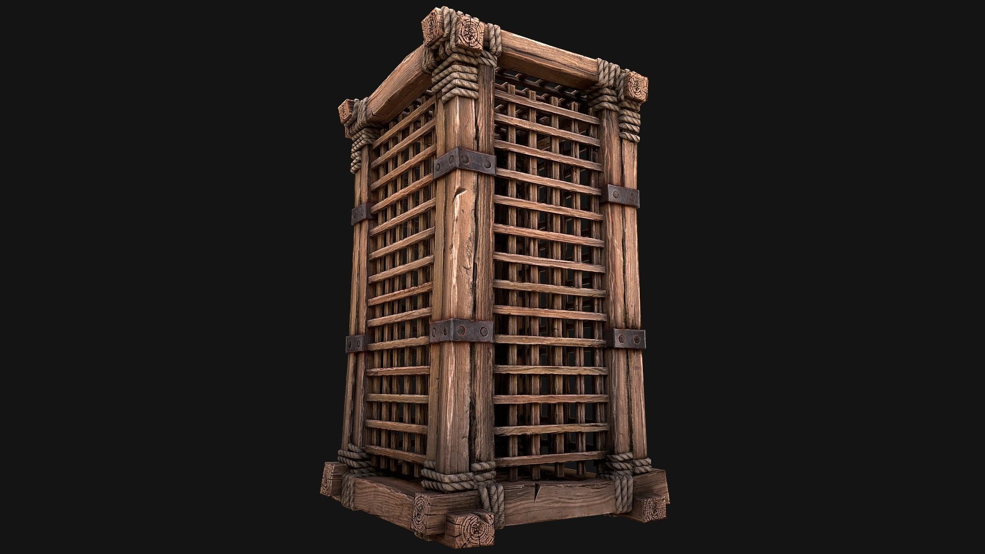 Medieval Prison Cells Low-poly 3D model_14