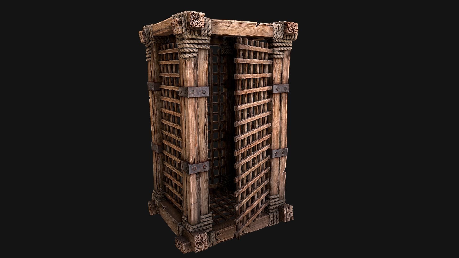 Medieval Prison Cells Low-poly 3D model_16