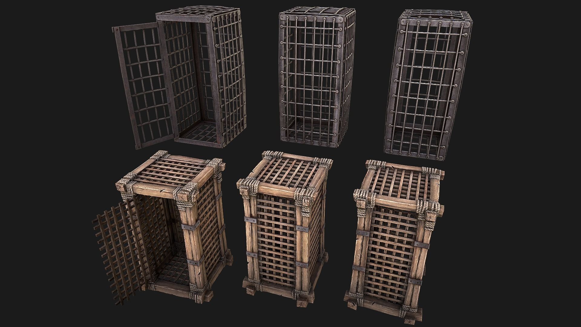 Medieval Prison Cells Low-poly 3D model_3
