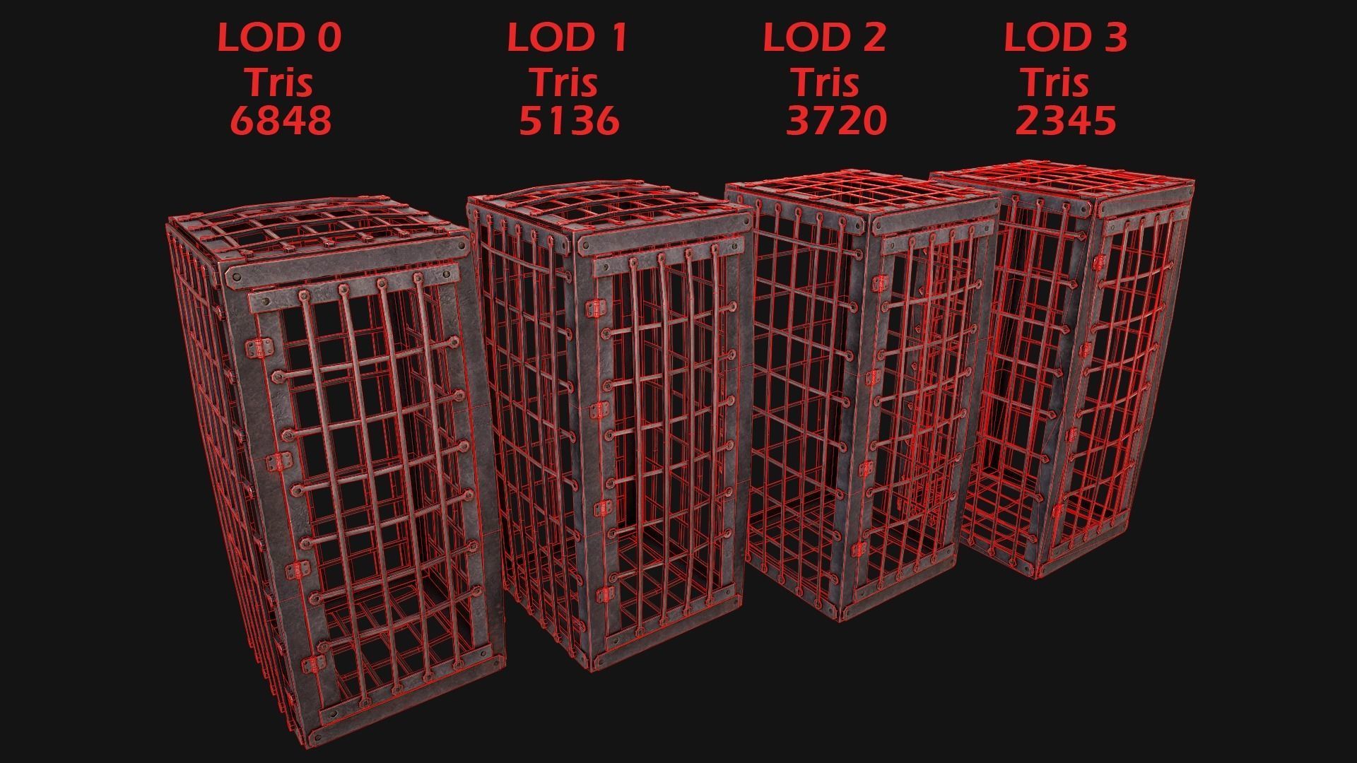 Medieval Prison Cells Low-poly 3D model_5