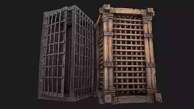 Medieval Prison Cells Low-poly 3D model
