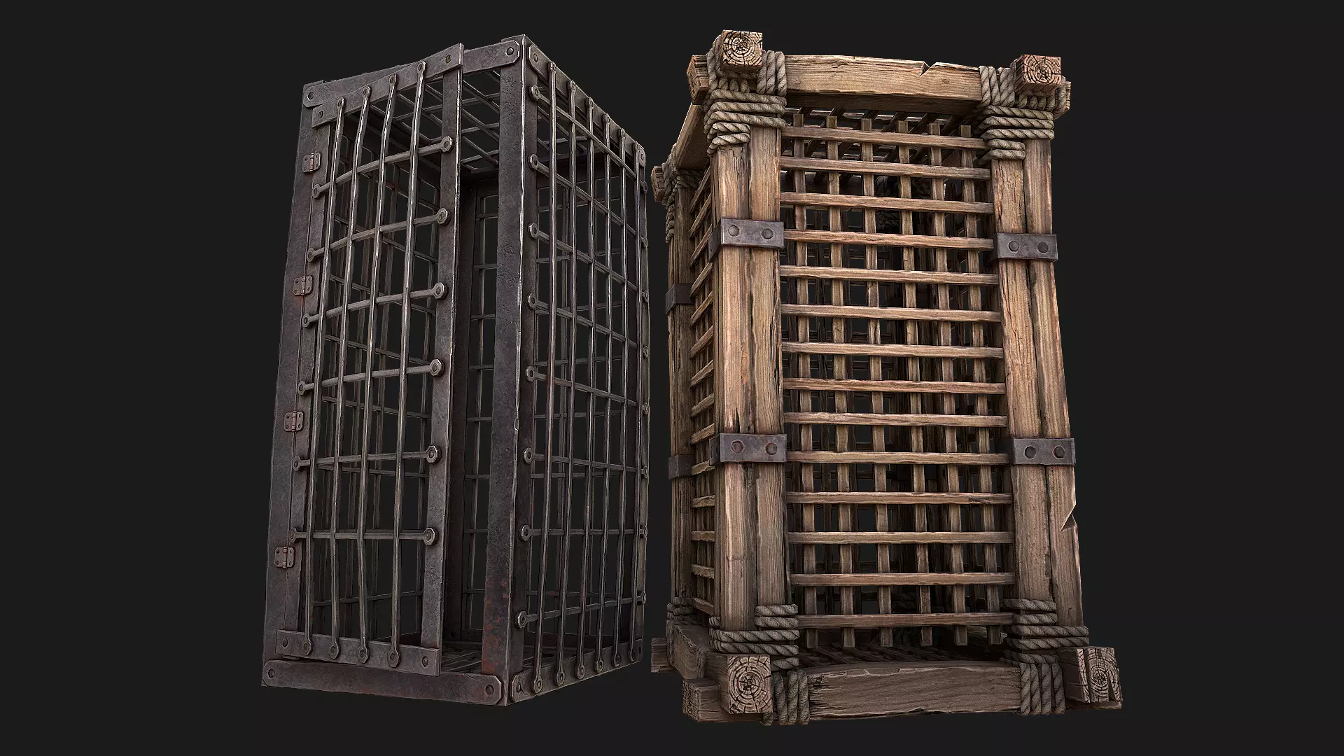 Medieval Prison Cells Low-poly 3D model_0